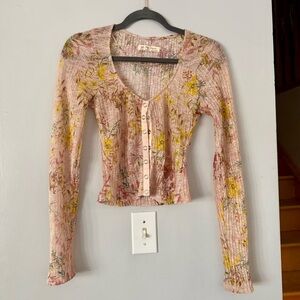 Free People We The Free Angelina Floral Lace Crop Top